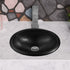 Hand Hammered Aluminum 17 inch Oval Drop In Bathroom Sink - Matte Black